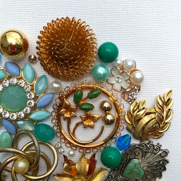 Artisan mosaic wall art decor framed jewelry art vintage one of a kind-modified! - Picture 13 of 16